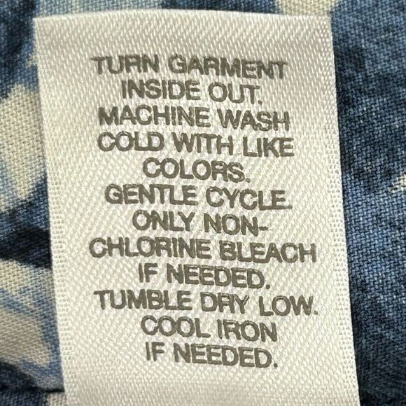 NWOT Pure Jill Tunic Top Small Blue White Cream Batik Trellis A-line Sleeveless - Picture 13 of 14